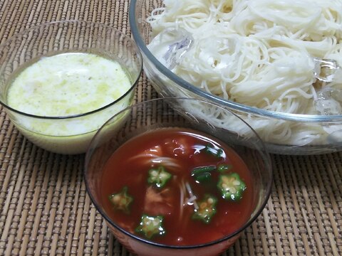 マンネリそうめんに＊2種の変わりつけ汁